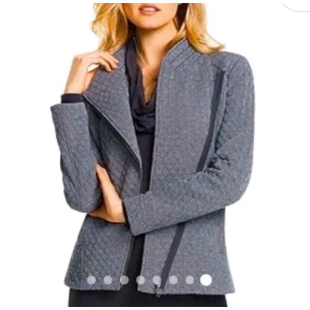 CAbi quilted asymmetrical S elevated basics Moto Jacket